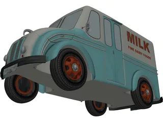 DivCo Milk Truck (1950) 3D Model