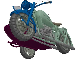 BMW R75 Motorcycle 3D Model