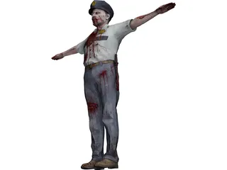 Derrick Zombie 3D Model