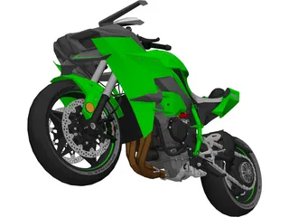 Kawasaki H2R Ninja 3D Model