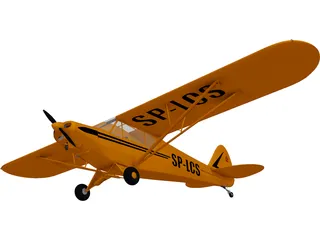 Piper PA-18 Supercub 3D Model