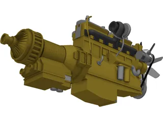 Caterpillar C15 Diesel Engine 3D Model