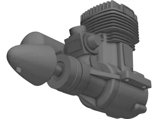 O.S. 61 FX RC Engine with Muffler 3D Model