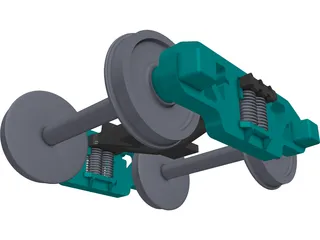 Train LHB ICF Bogie 3D Model