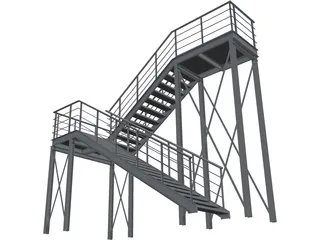 Metal Stairs 3D Model