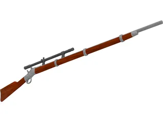 Remington Rolling Block Rifle 3D Model