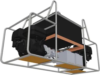 Hydraulic Station with 2 Honda GX 390 3D Model