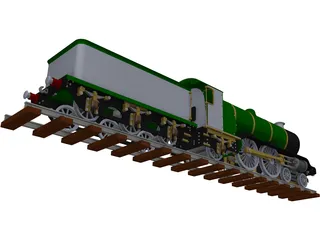 LBSC Ayesha II Steam Train 3D Model