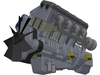 Engine V8 Turbo Diesel 3D Model