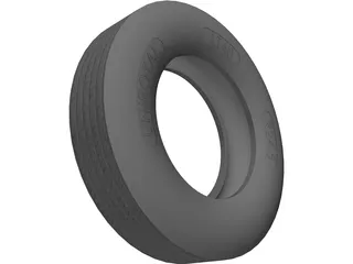 Tire Uniroyal LT40 11 R24.5 3D Model