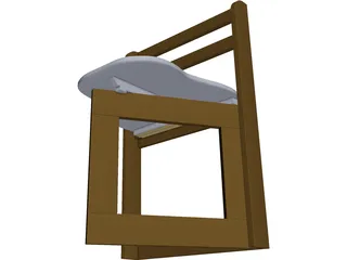 Wooden Folding Chair 3D Model