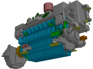 Marine Engine MTU 4500 3D Model