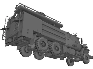 Ural 5557 Fire Truck 3D Model