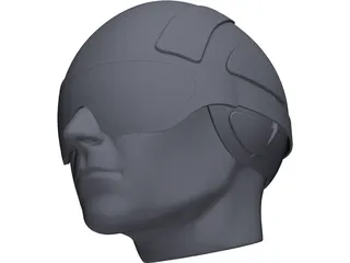 Ski Helmet with Goggles 3D Model