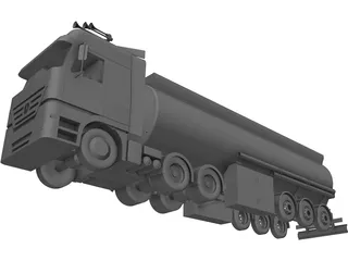 Mercedes-Benz Tanker Semi Trailer 3D Model