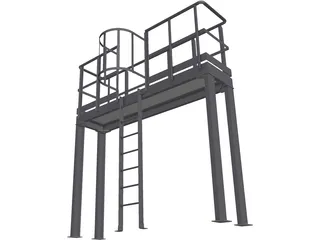 Steel Industrial Platform 3D Model