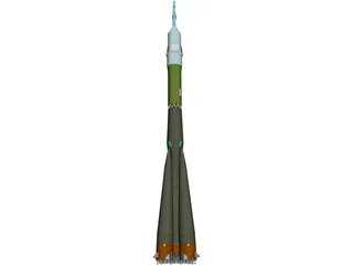 Soyuz-U Rocket Launcher 3D Model