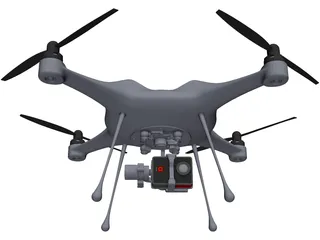 Four-Rotor UAV Drone 3D Model