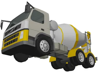 Volvo FMX truck Concrete Mixer - customized 3D Model in Truck 3DExport