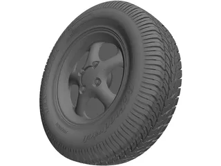 Wheel with Tire 3D Model