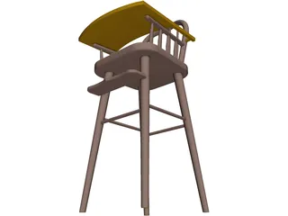 Baby Highchair 3D Model