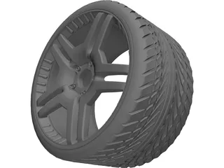 Wheel with Tyre 3D Model