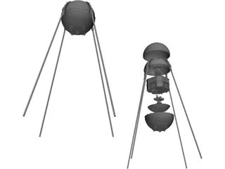 Sputnik Satellite 3D Model