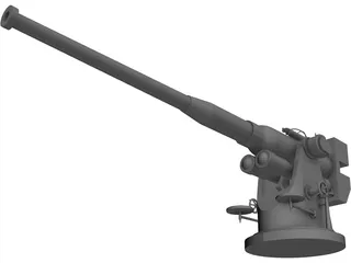 100mm Naval Cannon B25 3D Model