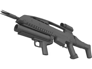 XM8 + XM320 Grenade Launcher 3D Model