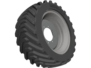 400/60-22.5 Tyre 3D Model