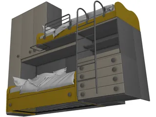 Bunk Bed Dual 3D Model