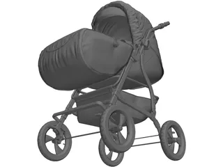 Baby Stroller 3D Model