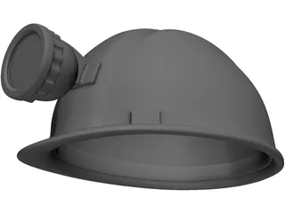 Miners Helmet with Head Lamp 3D Model