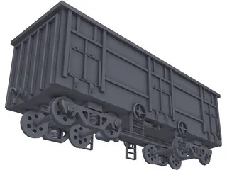 Freight Open Wagon 3D Model