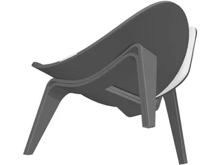 Hans J Wegner Three Legged Chair 3D Model