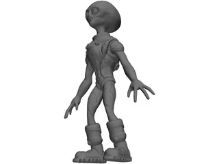 Funny Grey Alien 3D Model