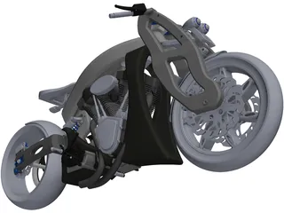 Custom Motorcycle 3D Model