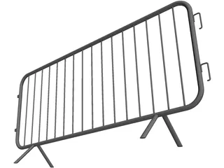 Crowd Control Barrier 3D Model