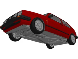 Volkswagen Golf GTI MK2 3D Model