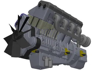 Turbo Diesel Engine 3D Model