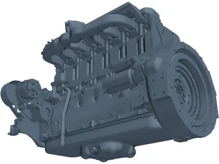 Deutz F6L914 Diesel Engine 3D Model