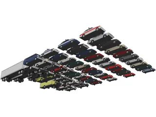 Low-Poly Vehicles Collection 3D Model