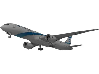 Boeing 787-9 Dreamliner El Al 3D Model