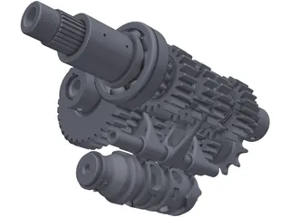 Honda CBR600RR Stock Gearbox 3D Model