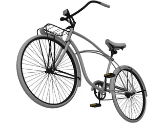 City Woman Bike 3D Model