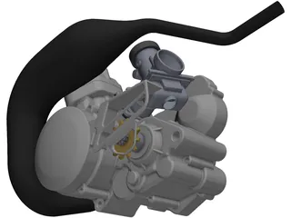 Engine Two Stroke 125cc 3D Model