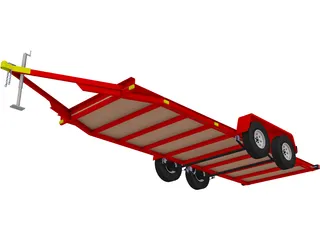 TV-108 Single-Car Hauler Trailer 3D Model