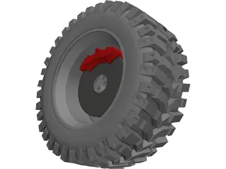Offroad Tire/Wheel 3D Model