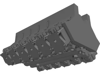 V12 Diesel Engine 3D Model