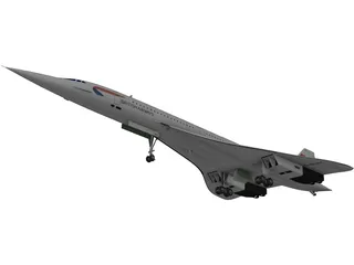 Concorde British Airways 3D Model